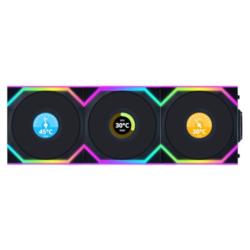 Lian Li UNI FAN RS SL Wireless 120 3ファン UNI FAN SL Wireless BK UF-RS-SL120-LCD-WLS-3B LCDモデル リバース